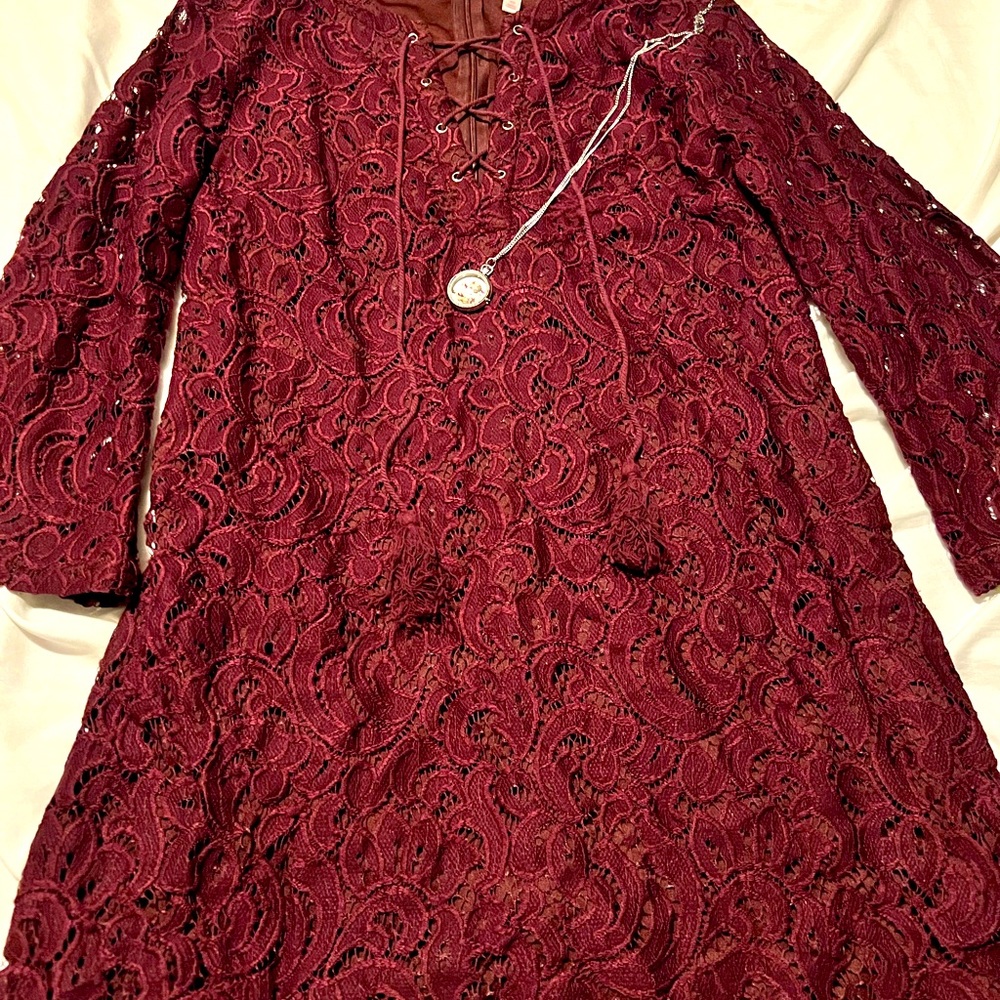 Maroon lace dress
